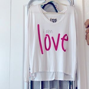 PEACE LOVE WORLD LONG SLEEVE TOP